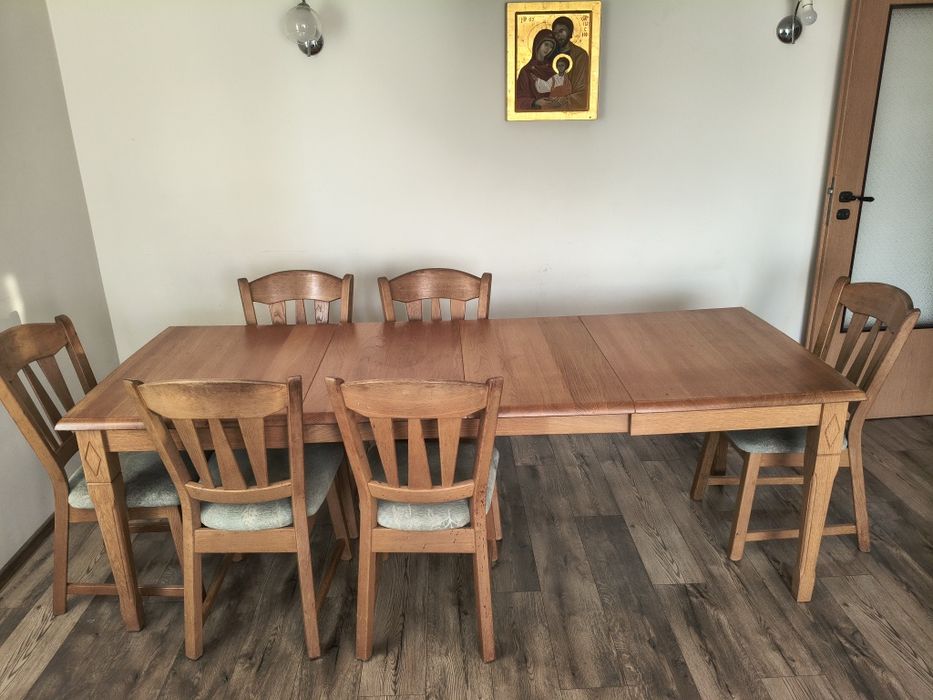 Stół dębowy+krzesła