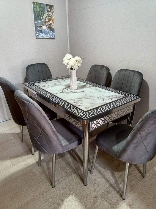 Обеденный стол раздвижной, стіл розкладний, кухонный+4(6) стульев.