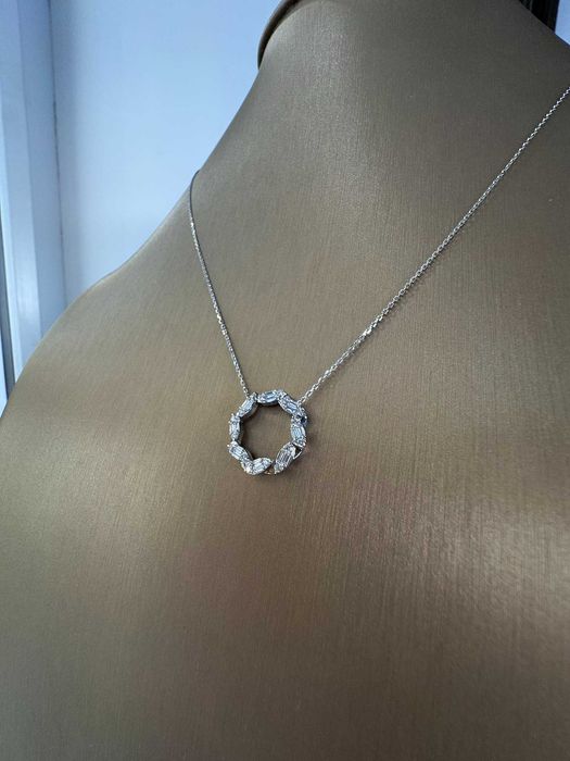 Naszyjnik z diamentami naturalnymi 0.38 ct bagiety Infinity