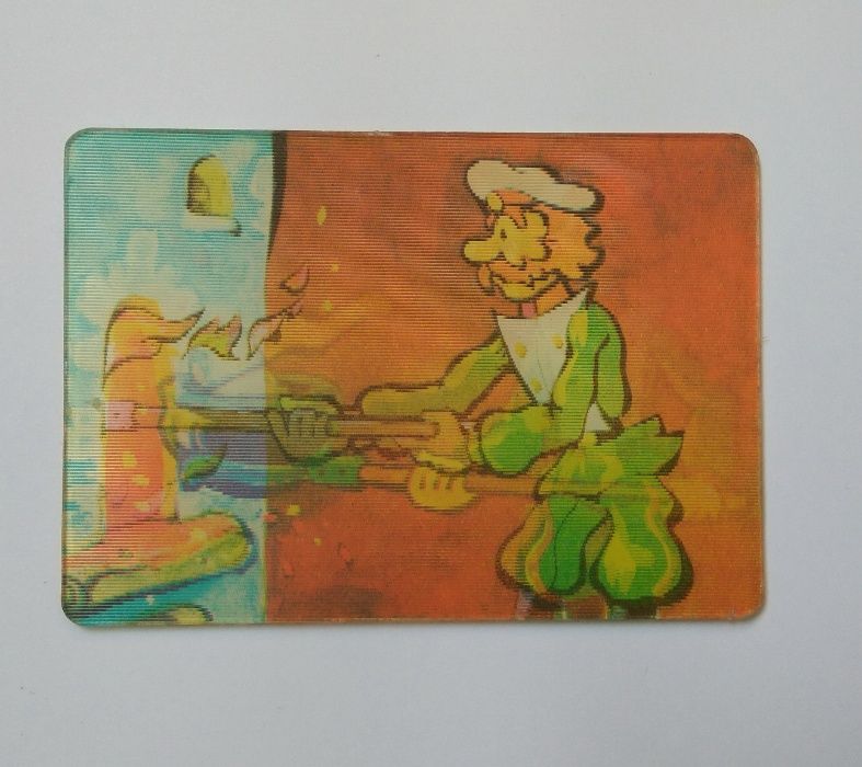 Календарик переливающийся 1988 год. Мультфильм "Каша из топора"