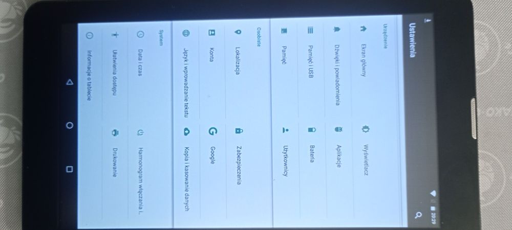 Tablet nowy z ładowarką i kabele