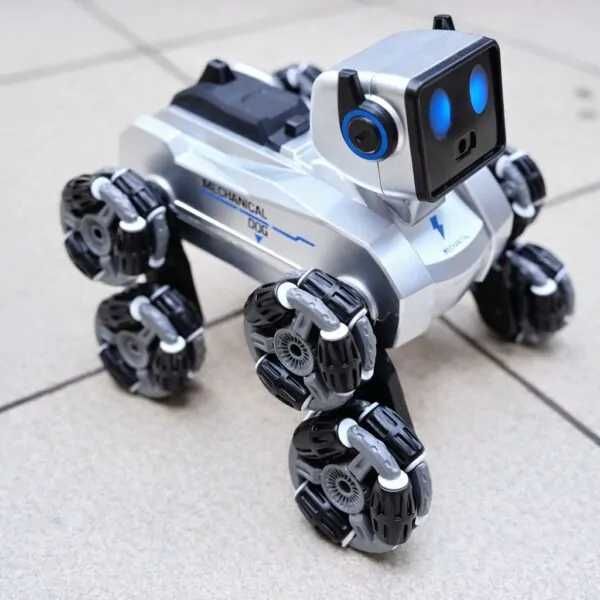 Робот-собака Stunt Robot Dog H29-1 на радіокеруванні з LED-підсвіткою та 8 колесами Mecanum
