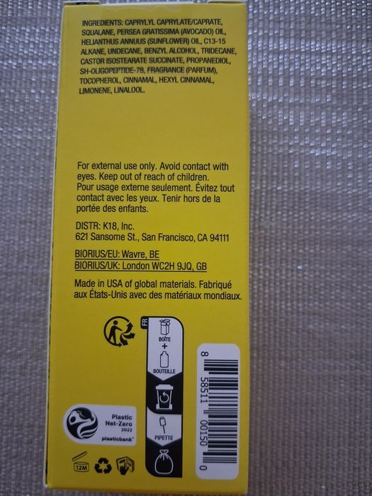 K18 BIOMIMETIC HAIRSCIENCE molecular repair hair oilir
