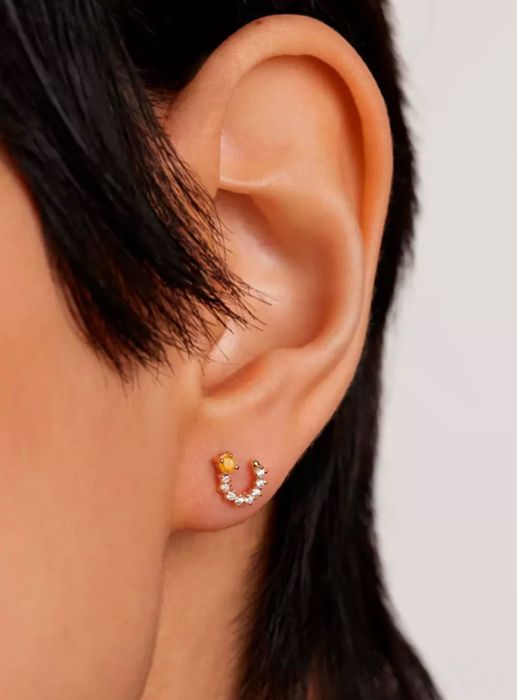 Позолочені сережки-пусети Pdpaola