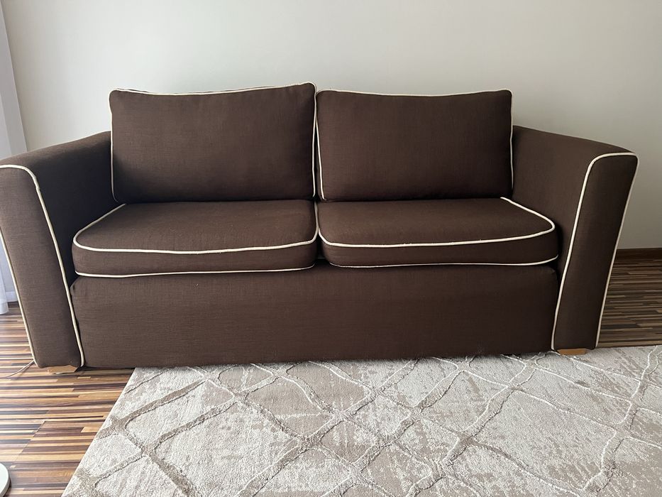 Sofa brązowa z funkcją spania