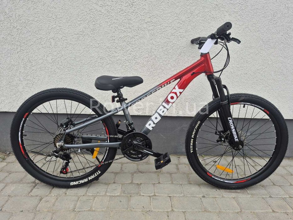 Дитячий гірський велосипед для 8-12 років Велосипед Crossbike 24" Roblox Рама 11" red-grey