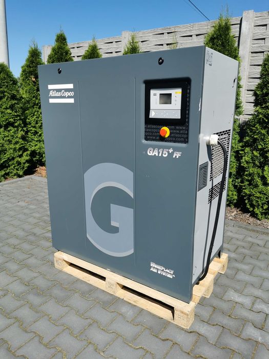 15kw 2800l/min Sprężarka śrubowa Atlas Copco GA15FF kompresor OSUSZACZ ...
