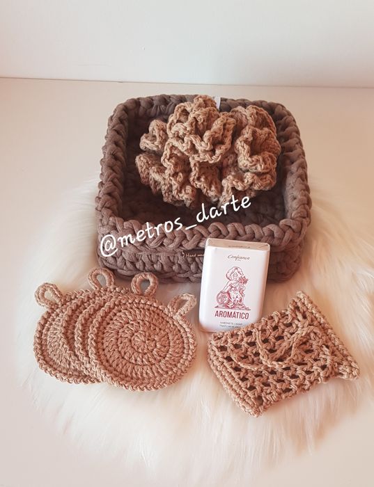 Kit Spa crochê feito à mão ecológico