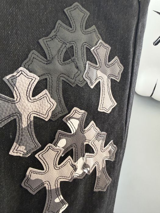 Джинси Chrome Hearts Black Cross Patch