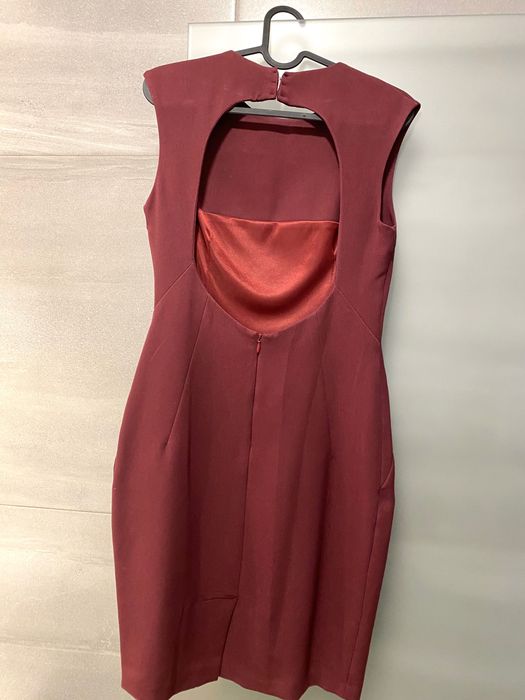 Vestido midi bordeaux