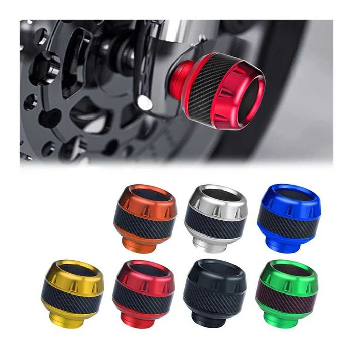 Mini-cogumelos cilíndricos proteção eixos - Par em alumínio e borracha