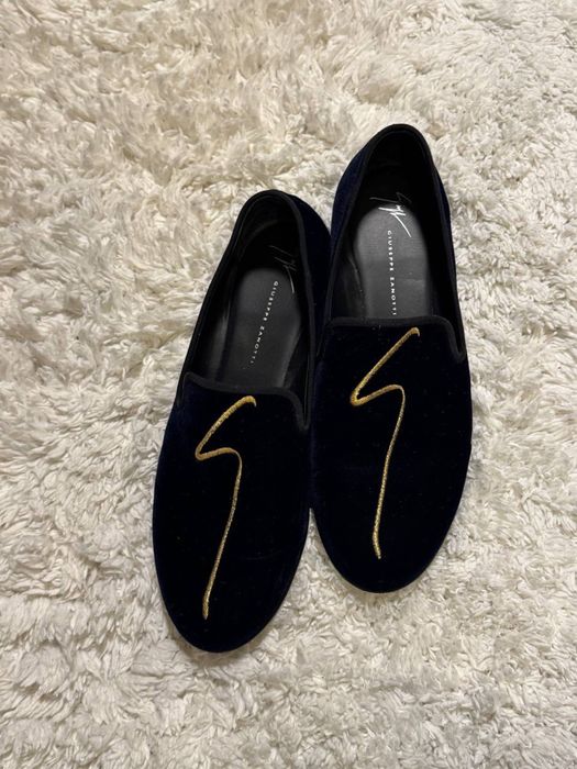 Мокасины из бархата zanotti оригинал