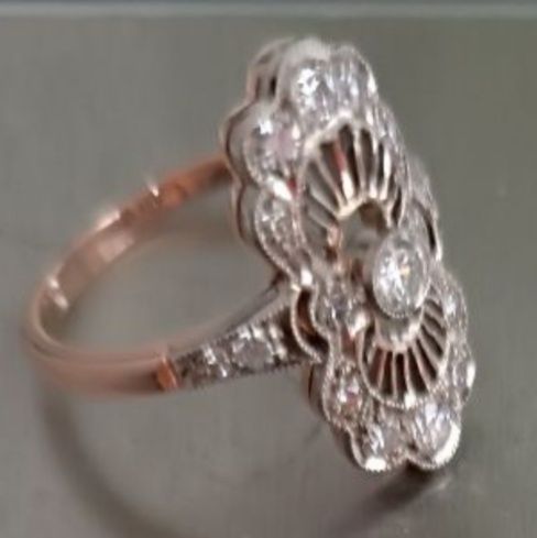 Кольцо ссср 583 з діамантами  с бриллиантами 4,58г 0,62ct р.18
