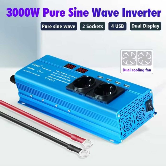 Інвертор чиста сінусоїда 12 В - 220 В 3000Вт