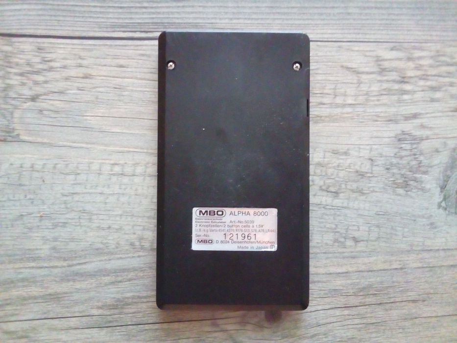 kalkulator mbo alpha 8000, Made in Japan