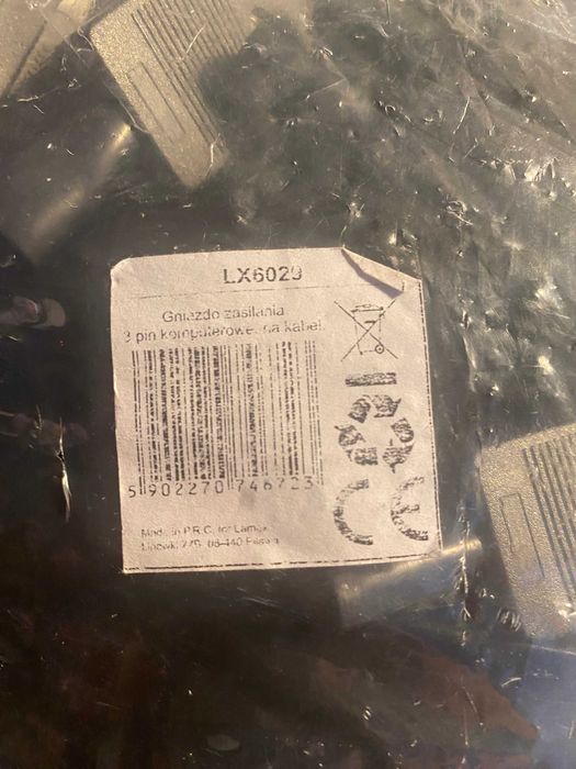 Gniazda Zasilania Komputerowe na Kabel 3 PIN - 50 sztuk