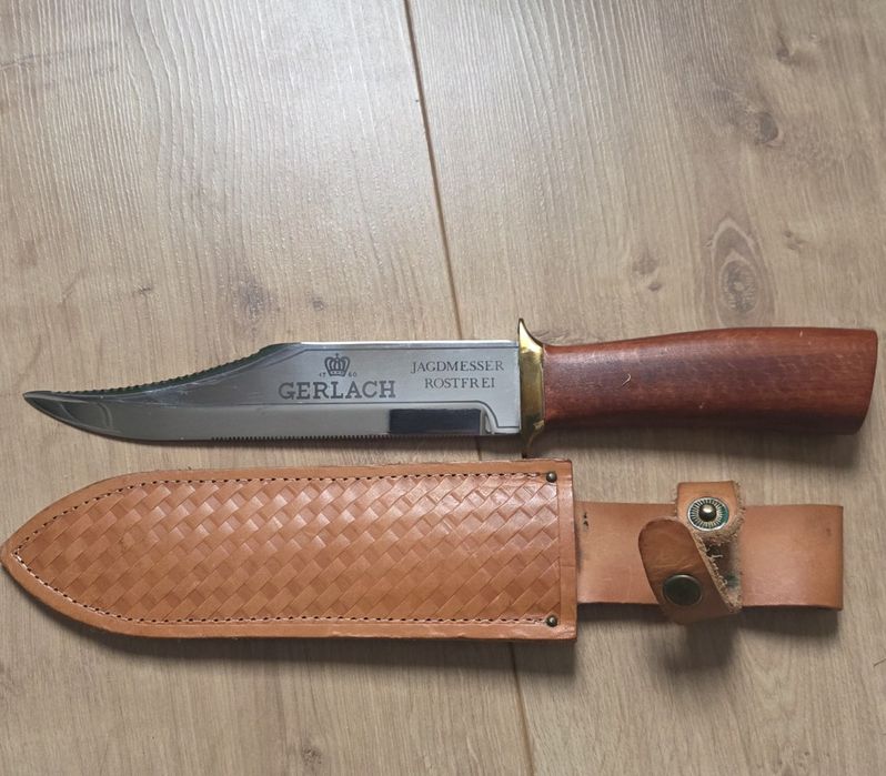 Nóż myśliwski Gerlach Jagdmesser Rostfrei PRL - Grawer Myśliwy, UNIKAT