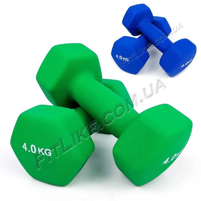 Гантелі 0,5/1/1,5/2/3/4/5кг металеві прогумовані вінілові для фітнеса