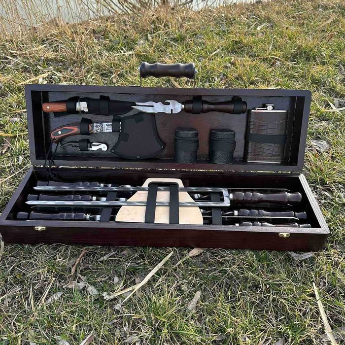 Набір шампурів у кейсі, подарунок для хлопців, подарунки для чоловіків