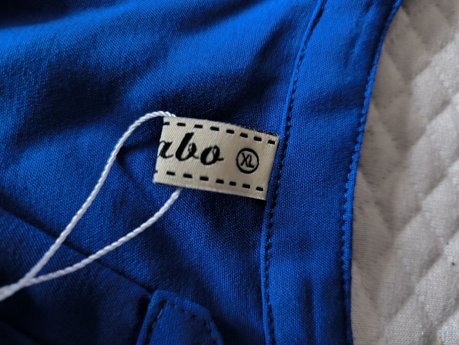 Moyabo bluzka damska XL niebieska krótki rękaw office