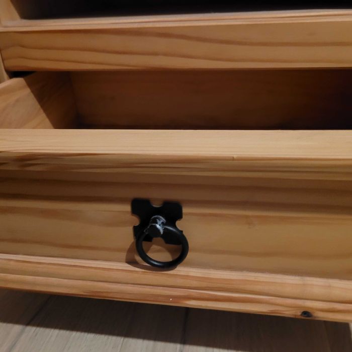 Drewniana szafka z szufladą i szklanymi drzwiczkami stan bdb Wrocław