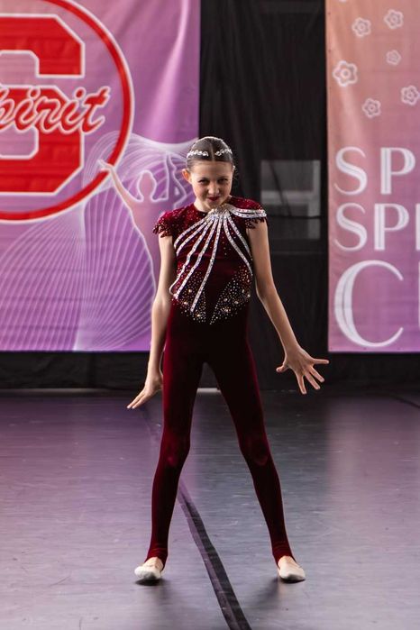 Костюм, комбінезон для черлідингу, гімнастики, акробатики 146-150 см