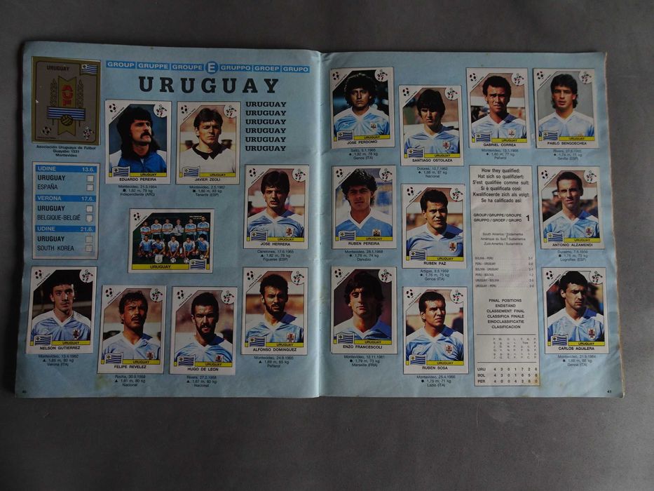 Caderneta de cromos de futebol Itália 90 Panini (faltam 13 cromos)