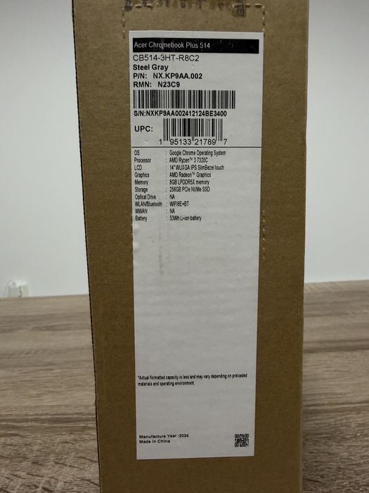 Acer Chromebook Plus Touchscreen / 8GB / 256GB / Ryzen 3 / Новий