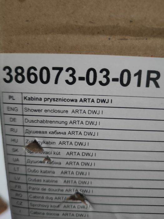 Radaway szyba kabiny prysznicowej prawa