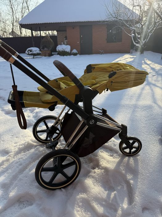 Коляска cybex priam (шасси + прогулочный блок), лимитированный цвет