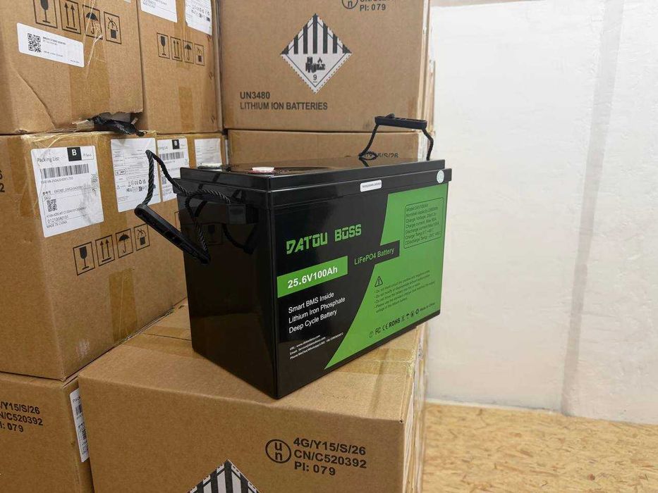 Акумулятор DATOUBOSS 24V 100Ah LiFePO4 с BMS 100A 2560Wh з глибоким циклом зарядки/розрядки