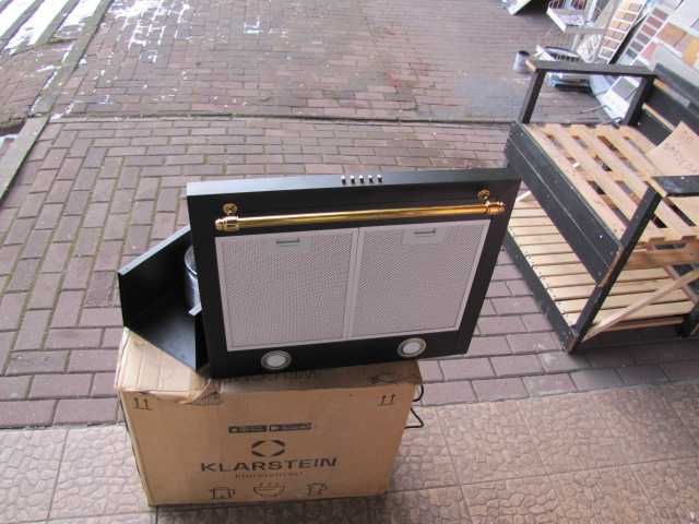 Okap kuchenny w stylu retro czarny + złoty  60cm klarstein Montblanc