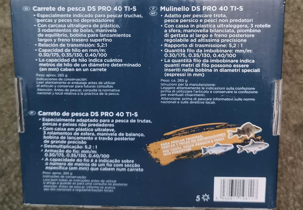 Carreto para cana de pesca novo e selado na caixa
