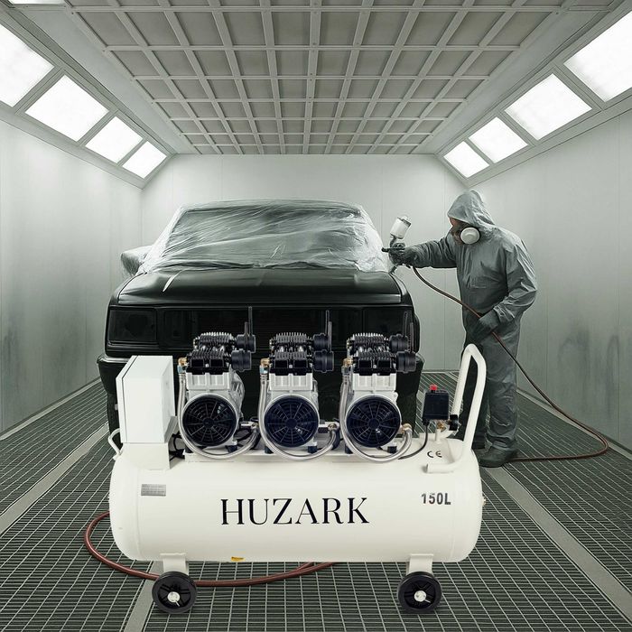 Profesjonalny Kompresor bezolejowy sprężarka Huzark 150L 8bar 621l/min