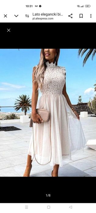 Sukienka tiul S nowa weselna komunia