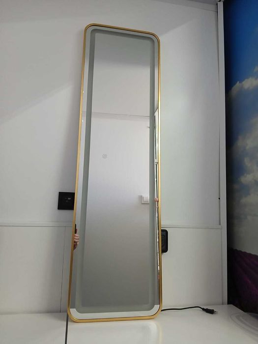 Espelhos Dourados com Luz Novos e Profissionais 140CM X 40CM