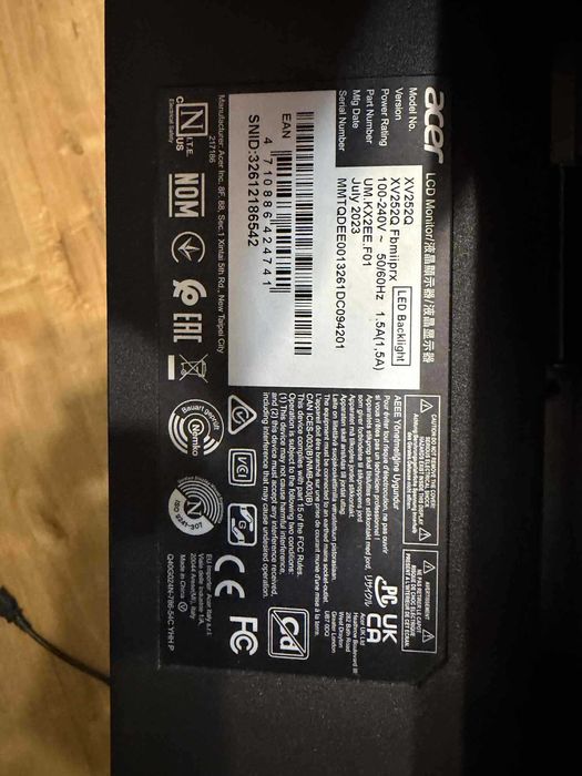 Monitor GAMINGOWY ACER Nitro XV252Q  24.5" 1920x1080px IPS 360Hz 1 ms