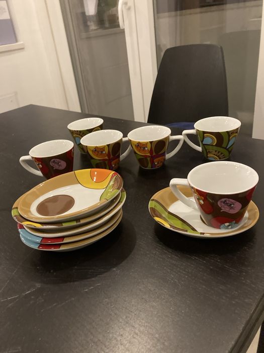 Conjunto de chavenas de cafe Gato Preto