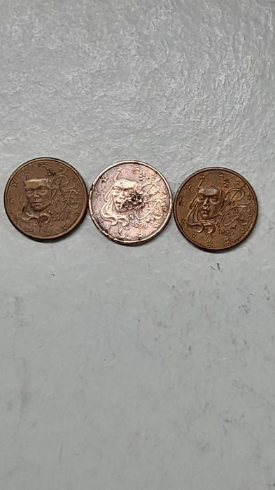 Moeda de 1 centimo de França  de 1999 rara
