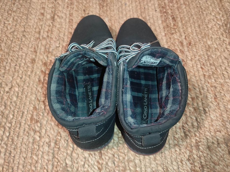 Buty zimowe zamszowe Gino Lanetti rozm. 44 wkładka 28cm za kostkę