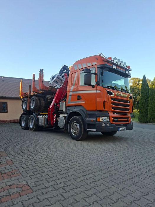 Scania R620  Scania R620 V8 do drewna dluzycy kłody stosu lasu dzewa epsilon huttne