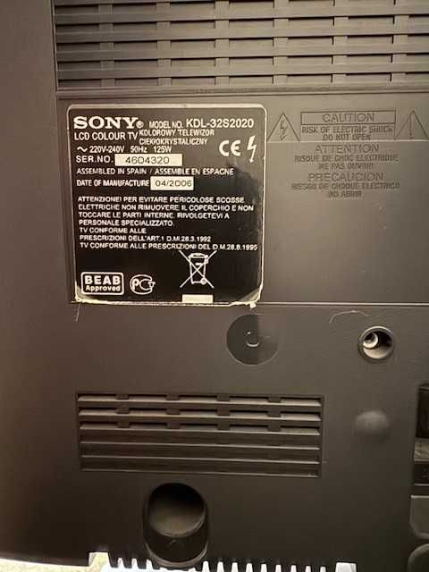Телевизор SONY BRAVIA KDL-32S2020 Виробник  Іспанія