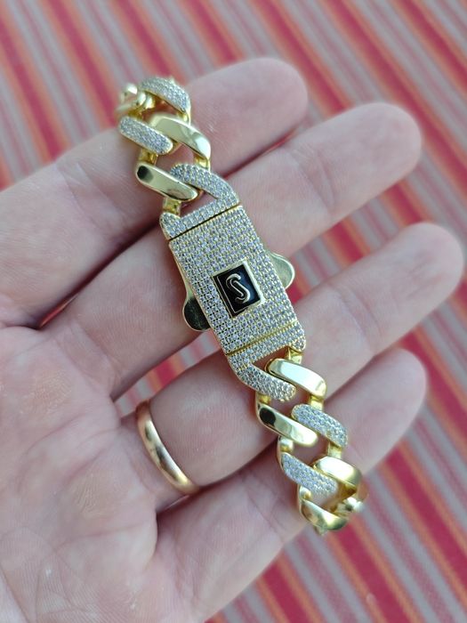Pulseira Ouro 14k diamantes Moissanites