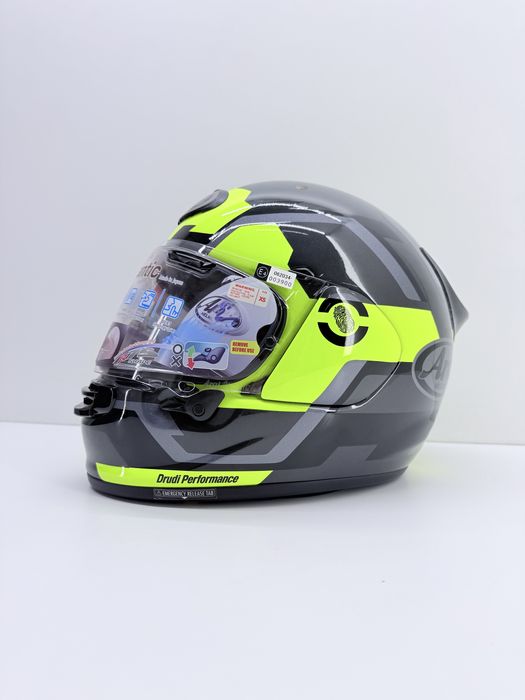 Kask integralny ARAI QUANTIC FACE FLUOR YELLOW szary żółty fluo czarny, rozmiar XS