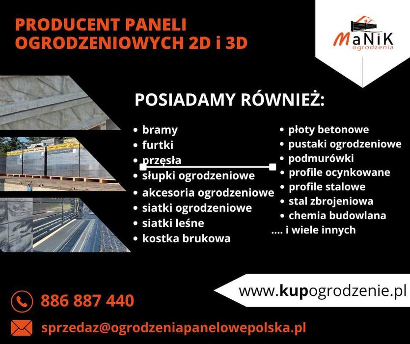 Ogrodzenie panelowe 153/4 ocynk + RAL - producent