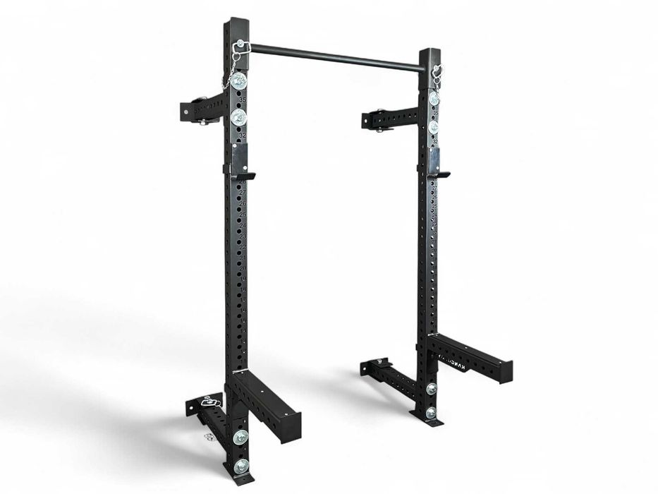 Rack składany 80x80x3 + belki asekuracyjne + haki na sztangę / klatka