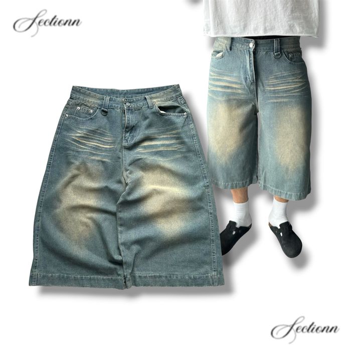 Baggy oversize blue washed jeans sk8 y2k racer jaded balenci opium Skater широкі оверсайз беггі баггі довгі шорти джинсові опиум архив archive sk8 y2k