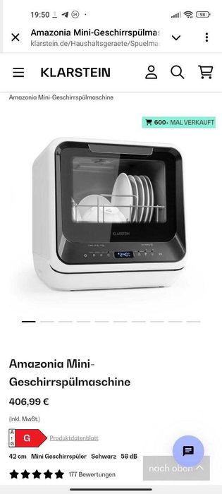 Посудомийка міні посудомоечная машинка мини Klarstein Amazonia Mini