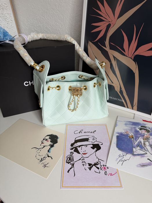 Сумка Chanel 22 жовта, блакитна, мʼятна
