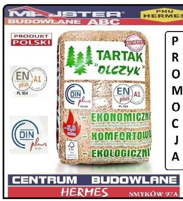 PELLET Olczyk Certyfikat ENplus A1 (Barlinek Dankros Gold) Hermes Opał